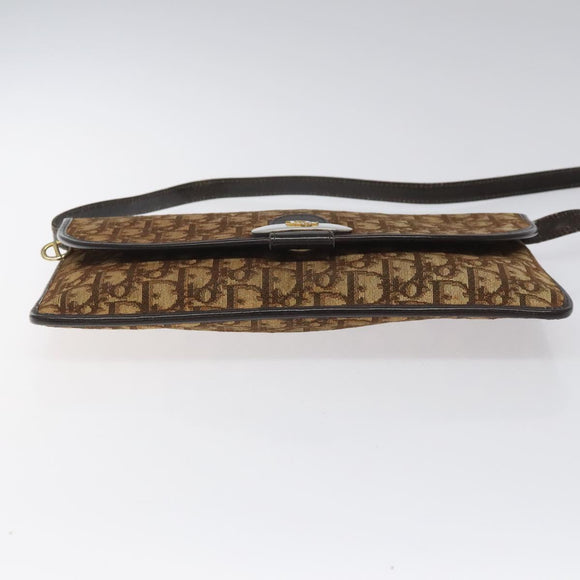 Christian Dior Trotter Canvas Shoulder Bag Brown Auth BD219