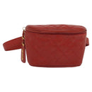 CHANEL Matelasse Waist bag Caviar Skin Red Gold CC Auth BD2190-1