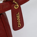 CHANEL Matelasse Waist bag Caviar Skin Red Gold CC Auth BD2190-9