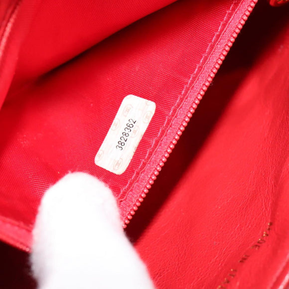 CHANEL Matelasse Waist bag Caviar Skin Red Gold CC Auth BD2190