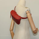 CHANEL Matelasse Waist bag Caviar Skin Red Gold CC Auth BD2190-24