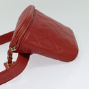 CHANEL Matelasse Waist bag Caviar Skin Red Gold CC Auth BD2190-3