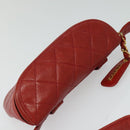 CHANEL Matelasse Waist bag Caviar Skin Red Gold CC Auth BD2190-6