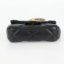 CHANEL Matelasse Chain Pouch Shoulder Bag Lamb Skin Black Gold CC Auth BD2191M-11