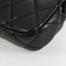 CHANEL Matelasse Chain Pouch Shoulder Bag Lamb Skin Black Gold CC Auth BD2191M-15