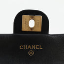 CHANEL Matelasse Chain Pouch Shoulder Bag Lamb Skin Black Gold CC Auth BD2191M-18