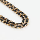 CHANEL Matelasse Chain Pouch Shoulder Bag Lamb Skin Black Gold CC Auth BD2191M-7