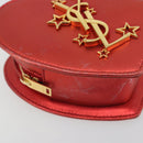SAINT LAURENT Chain Shoulder Bag Leather Red Gold Auth BD2192M-9