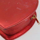SAINT LAURENT Chain Shoulder Bag Leather Red Gold Auth BD2192M-15