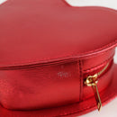 SAINT LAURENT Chain Shoulder Bag Leather Red Gold Auth BD2192M-17