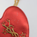 SAINT LAURENT Chain Shoulder Bag Leather Red Gold Auth BD2192M-19
