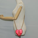 SAINT LAURENT Chain Shoulder Bag Leather Red Gold Auth BD2192M-22
