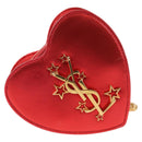 SAINT LAURENT Chain Shoulder Bag Leather Red Gold Auth BD2192M-13