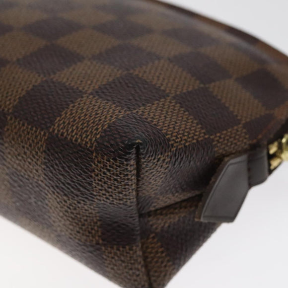 LOUIS VUITTON Damier Ebene Pochette Cosmetic PM Pouch N47516 LV Auth BD2195