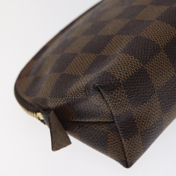 LOUIS VUITTON Damier Ebene Pochette Cosmetic PM Pouch N47516 LV Auth BD2195