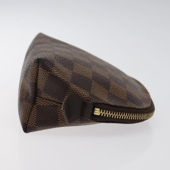 LOUIS VUITTON Damier Ebene Pochette Cosmetic PM Pouch N47516 LV Auth BD2195