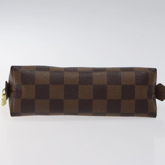 LOUIS VUITTON Damier Ebene Pochette Cosmetic PM Pouch N47516 LV Auth BD2195