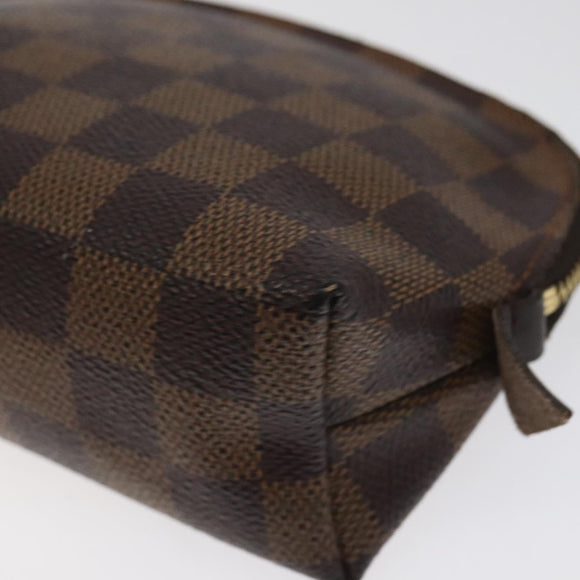 LOUIS VUITTON Damier Ebene Pochette Cosmetic PM Pouch N47516 LV Auth BD2195