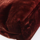 CHANEL Shoulder Bag Velor Bordeaux Fuchsia CC Auth BD2198-15