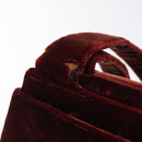 CHANEL Shoulder Bag Velor Bordeaux Fuchsia CC Auth BD2198-9