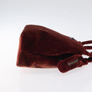 CHANEL Shoulder Bag Velor Bordeaux Fuchsia CC Auth BD2198-3