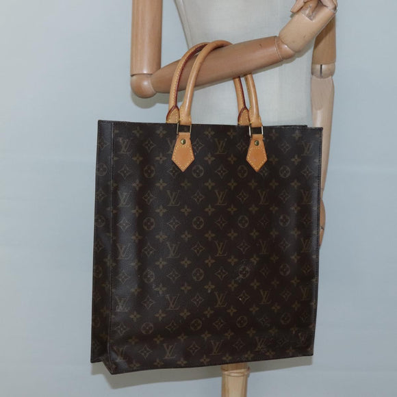 LOUIS VUITTON Monogram Sac Plat Hand Bag M51140 LV Auth BD2205