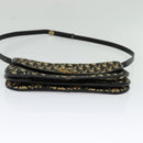 Christian Dior Trotter Canvas Shoulder Bag Navy Gold Auth BD2210-5