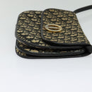 Christian Dior Trotter Canvas Shoulder Bag Navy Gold Auth BD2210-4