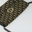 Christian Dior Trotter Canvas Shoulder Bag Navy Gold Auth BD2210-6