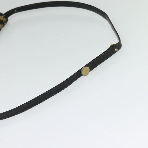 Christian Dior Trotter Canvas Shoulder Bag Navy Gold Auth BD2210