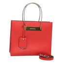 BALENCIAGA Cable Shopper S Hand Bag Leather 2way Red Silver 371177 Auth BD2212-1