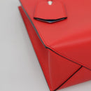 BALENCIAGA Cable Shopper S Hand Bag Leather 2way Red Silver 371177 Auth BD2212-11