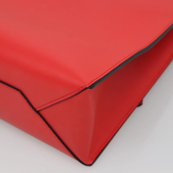 BALENCIAGA Cable Shopper S Hand Bag Leather 2way Red Silver 371177 Auth BD2212