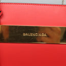 BALENCIAGA Cable Shopper S Hand Bag Leather 2way Red Silver 371177 Auth BD2212-14