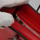 BALENCIAGA Cable Shopper S Hand Bag Leather 2way Red Silver 371177 Auth BD2212-16