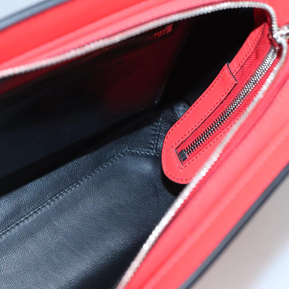 BALENCIAGA Cable Shopper S Hand Bag Leather 2way Red Silver 371177 Auth BD2212