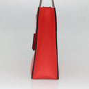 BALENCIAGA Cable Shopper S Hand Bag Leather 2way Red Silver 371177 Auth BD2212-5