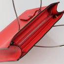 BALENCIAGA Cable Shopper S Hand Bag Leather 2way Red Silver 371177 Auth BD2212-6