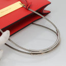 BALENCIAGA Cable Shopper S Hand Bag Leather 2way Red Silver 371177 Auth BD2212-7