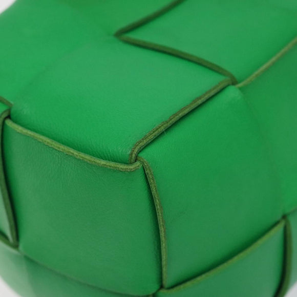 BOTTEGA VENETA MAXI INTRECCIATO Cassette Shoulder Bag Leather Green Auth BD2213