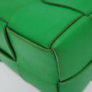 BOTTEGA VENETA MAXI INTRECCIATO Cassette Shoulder Bag Leather Green Auth BD2213-16