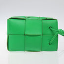BOTTEGA VENETA MAXI INTRECCIATO Cassette Shoulder Bag Leather Green Auth BD2213-3