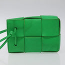 BOTTEGA VENETA MAXI INTRECCIATO Cassette Shoulder Bag Leather Green Auth BD2213-4