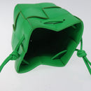 BOTTEGA VENETA MAXI INTRECCIATO Cassette Shoulder Bag Leather Green Auth BD2213-6