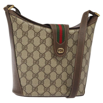 GUCCI GG Supreme Web Sherry Line Shoulder Bag PVC Beige 40 02 081 Auth BD2229