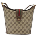 GUCCI GG Supreme Web Sherry Line Shoulder Bag PVC Beige 40 02 081 Auth BD2229-13