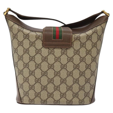 GUCCI GG Supreme Web Sherry Line Shoulder Bag PVC Beige 40 02 081 Auth BD2229 - 0
