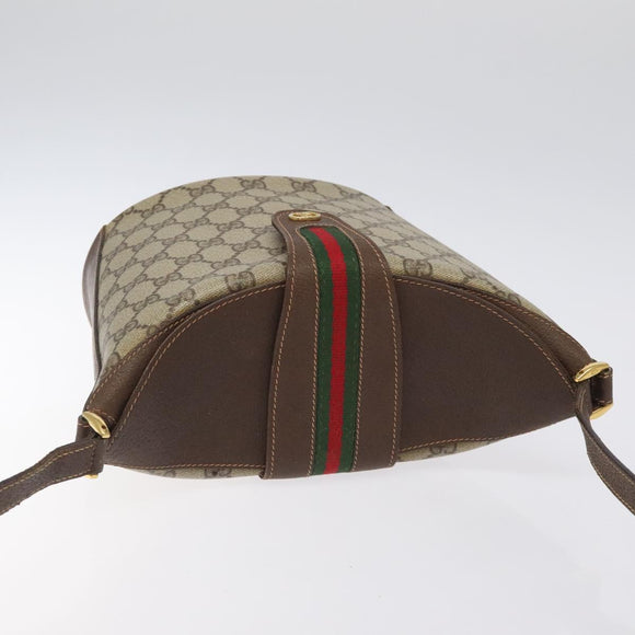 GUCCI GG Supreme Web Sherry Line Shoulder Bag PVC Beige 40 02 081 Auth BD2229