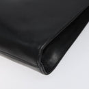 Salvatore Ferragamo Gancini Chain Shoulder Bag Leather Black Gold Auth BD223-14