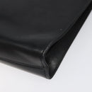 Salvatore Ferragamo Gancini Chain Shoulder Bag Leather Black Gold Auth BD223-16